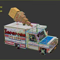 Colorful Ice Cream Truck With Large Ice Cream Cone On Top And Branding Signage