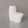 Sleek Modern White Toilet With Matching Tank And Gray Bathroom Interior Design
