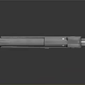 Silver Metal Pistol With Black Grip And Shiny Classic Design Features
