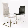 Stylish Modern White And Black Leather Stools With Metal Frame Design 3d model