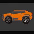 Orange Electric Toy SUV Car With Modern Design And Stylish Wheels