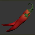 Vibrant Fresh Red Chili Peppers With Green Stems On Dark Reflective Background For Healthy Cooking