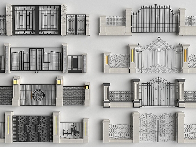 Iron Courtyard Door Courtyard Door Villa Door Pavilion model