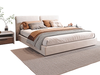 Bed with double bed 3d model