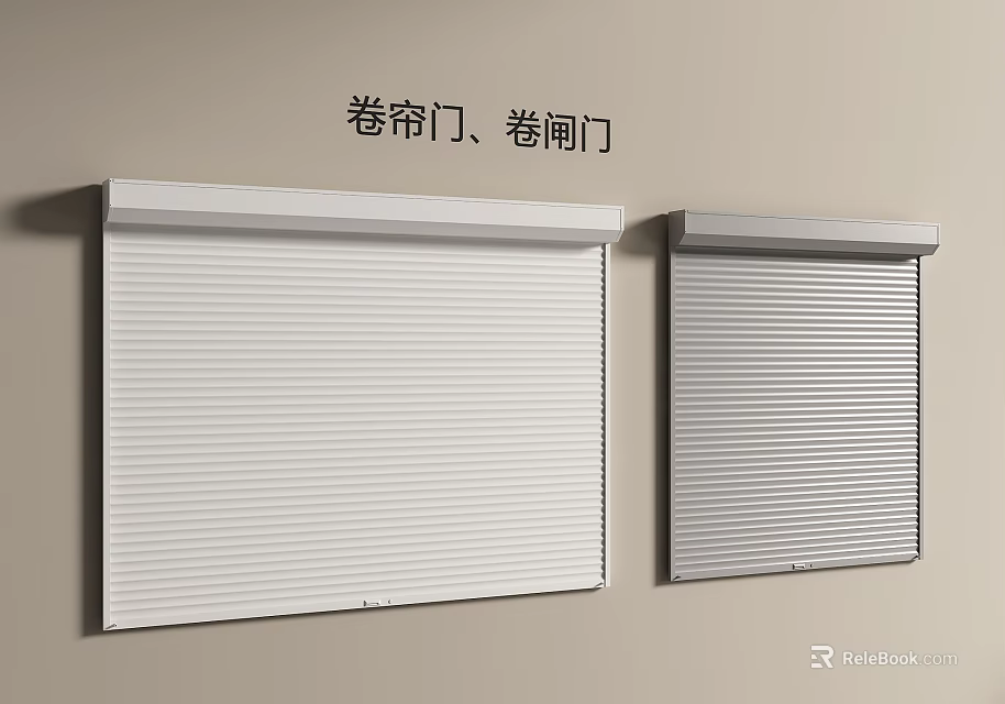 Modern Roller Shutter Doors With White And Gray Panel Design For Home Use 3d model 