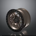 Shiny Rose Gold Car Wheel Rim With Metallic Spoke Design And Branded Center Cap