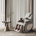 Massage Chair in Modern Living Room with Side Table Plant And Glass Cup