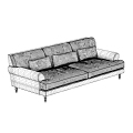 Modern red fabric double sofa 3d model