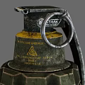 Green Military Hand Grenades With Metal Ring And Textured Surface Design