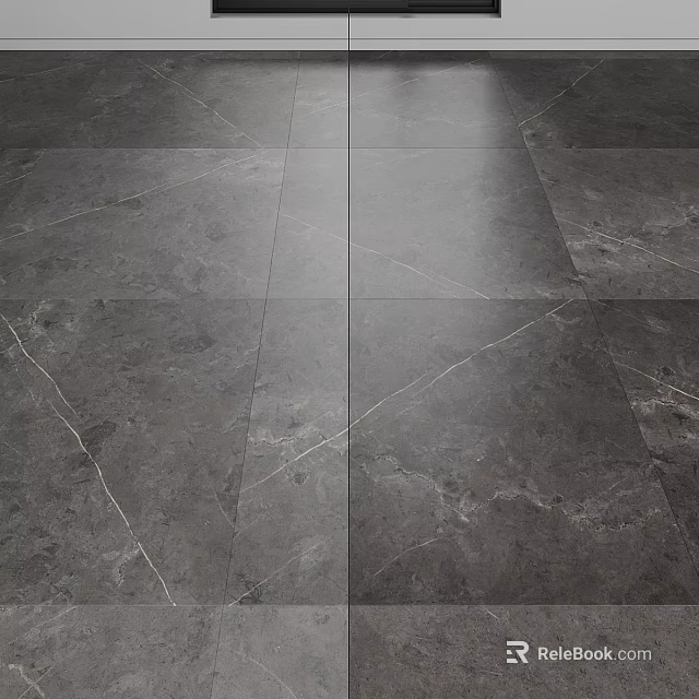 High Quality Gray Marble Floor With Natural Veins And Polished Surface 3d model 
