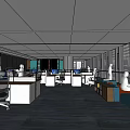 modern public office area public office area 3d model