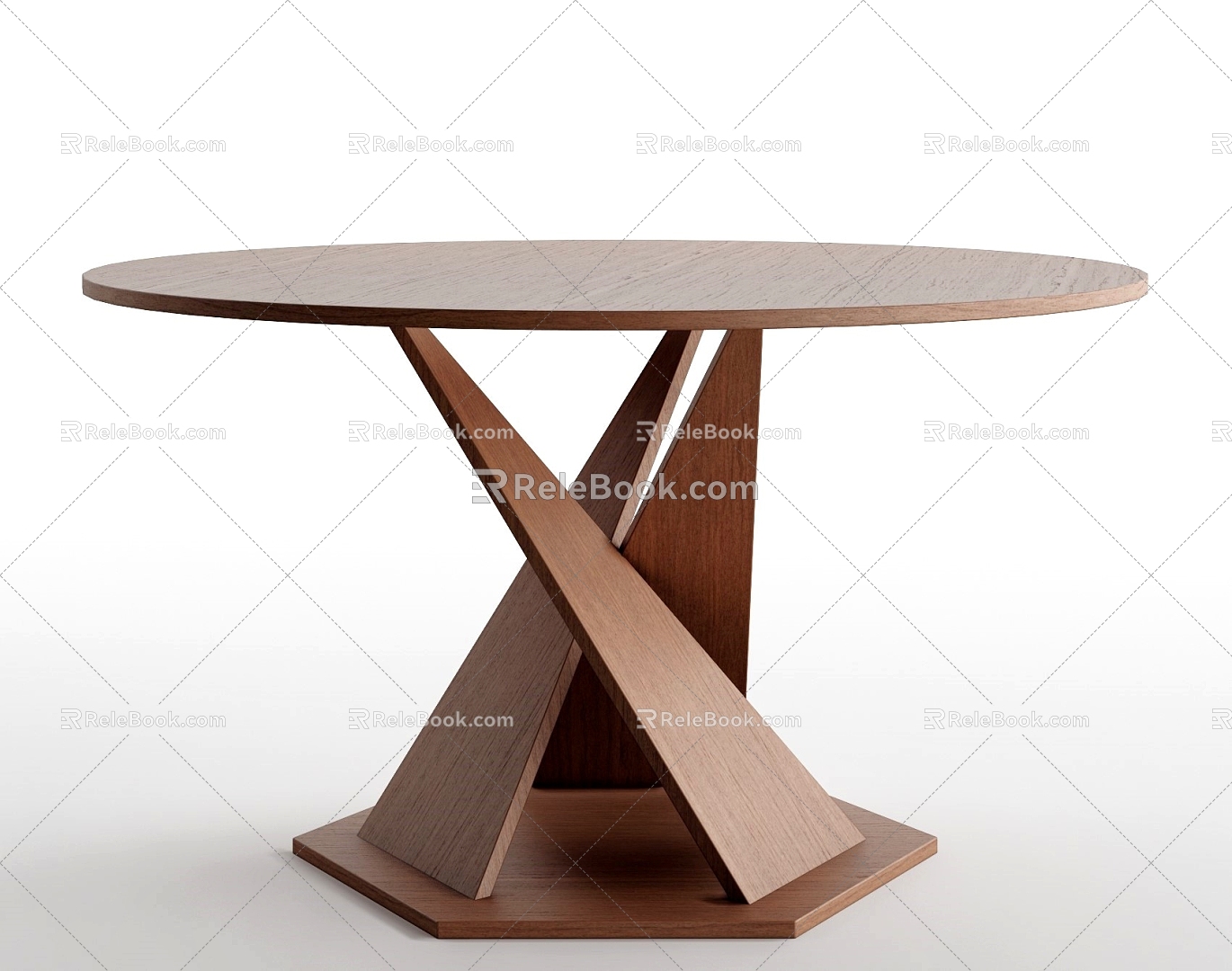 Middle Ancient Dining Table Round Table Log Dining Table 3d model