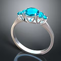 Elegant Silver Jewelry Ring With Blue Gemstones And Central Stone Design