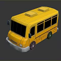 minibus minivan driverless bus school bus van box car 3d model