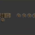Vintage Wooden Barrels Display With Pyramid Stack And Neatly Arranged Rows