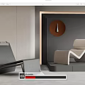 Modern Leisure Chairs With Curved Design In Beige And Black Upholstery For Living Room Interior