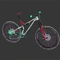 Red And White Mountain Bike With Aluminum Frame And Suspension Fork For Off Road Riding