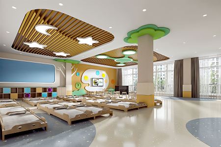 Modern Kindergarten Activity Room 3d model