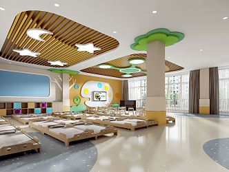 Modern Kindergarten Activity Room 3d model