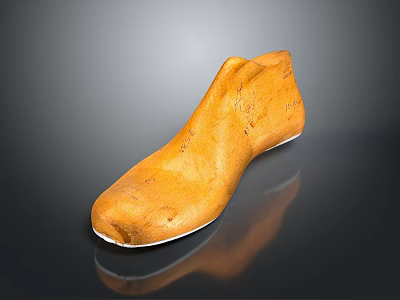 Essential Orange Textured Shoe Shaper With White Base For Daily Home Use 3d model