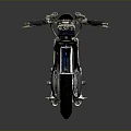 Vintage Classic Motorcycle With Black Blue Body Brown Leather Seat And Chrome Details