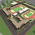 Modern School Elementary Components 3d model