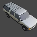 Classic Silver SUV Car With Roof Rack And Four Doors Design