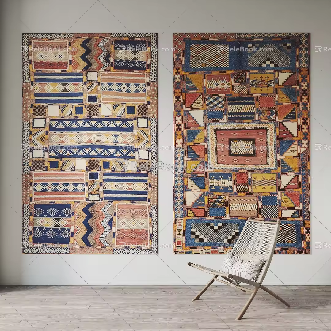 modern square carpet carpet 3d model