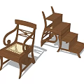 Wooden Leisure Chair With Carved Armrests Classic Design And Decorative Details