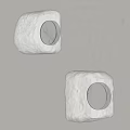 Square Textured Wall Sconces With Soft Warm White Light Mounted On Wall 3d model