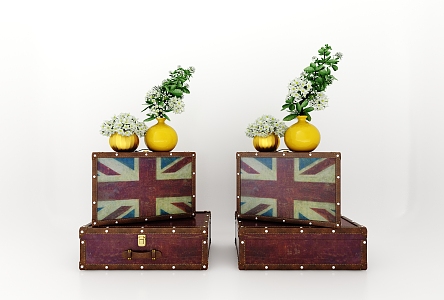 American Luggage Decorations 3d model