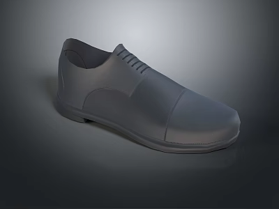 Gray Leather Lace Up Formal Shoes With Classic Business Design Style 3d model