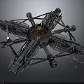 Aerospace Structure Design With Silver Tubes Red Core And Blue Connections