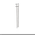 Durable Metal Ladder with Hook Design Brown Copper Finish Upright Standing 3d model