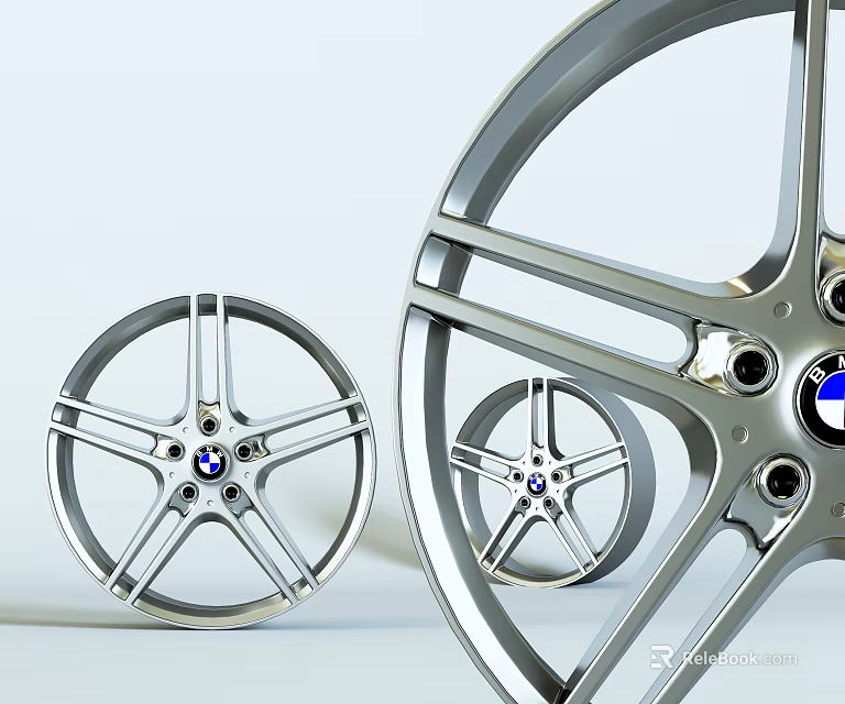 Sleek Silver BMW Car Tire With Multi Spoke Alloy Wheels And Modern Design 3d model 