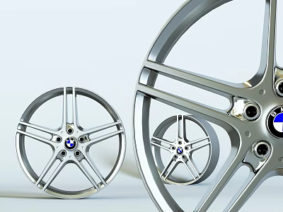 Sleek Silver BMW Car Tire With Multi Spoke Alloy Wheels And Modern Design 3d model
