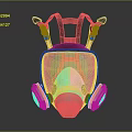 Firefighting Equipment Gas Mask with Adjustable Head Straps Transparent Face Shield and Orange Filters