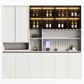 Modern White Wine Cabinet With Illuminated Shelves And Wine Storage Design Elements 3d model
