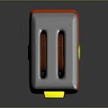 Red And Yellow Toaster With Silver Top Two Slots Modern Electric Design