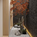 Traditional Tea Room Interior Design With Wooden Furniture Tatami Seating And Tea Sets