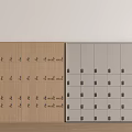 Wooden And Gray Lockers With Multiple Numbered Compartments For Storage 3d model