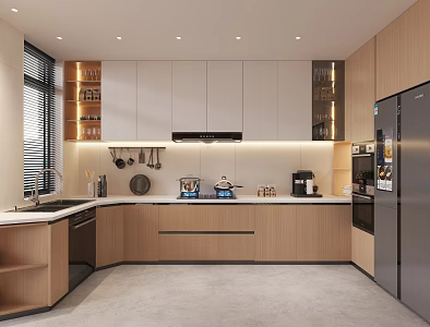 Japanese Kitchen Open Kitchen 3d model