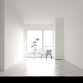 Bonsai Tree in Bright Indoor Setting with Tall Windows Overlooking City View and Natural Light