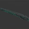 Black Elongated Industrial Metal Component With Holes And Structural Details