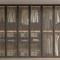Modern Wardrobe Design With Glass Doors Hanging Clothes Storage Compartments And Built-in Lighting