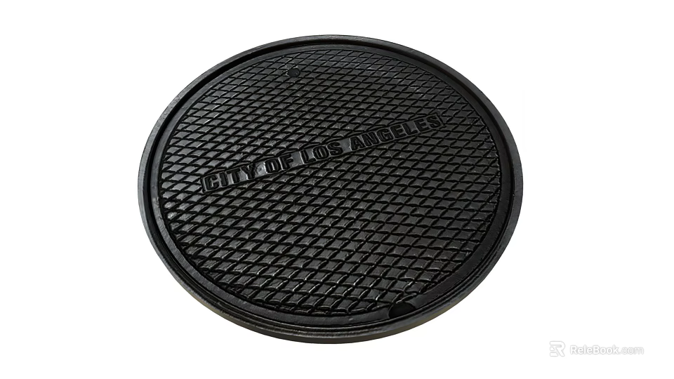 Round Manhole Cover With Grid Pattern For Hydro Station Road Infrastructure 3d model 