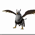 Majestic Game and Movie Character Eagle Headed Lion Bodied With Black White Feathers Spread Wings