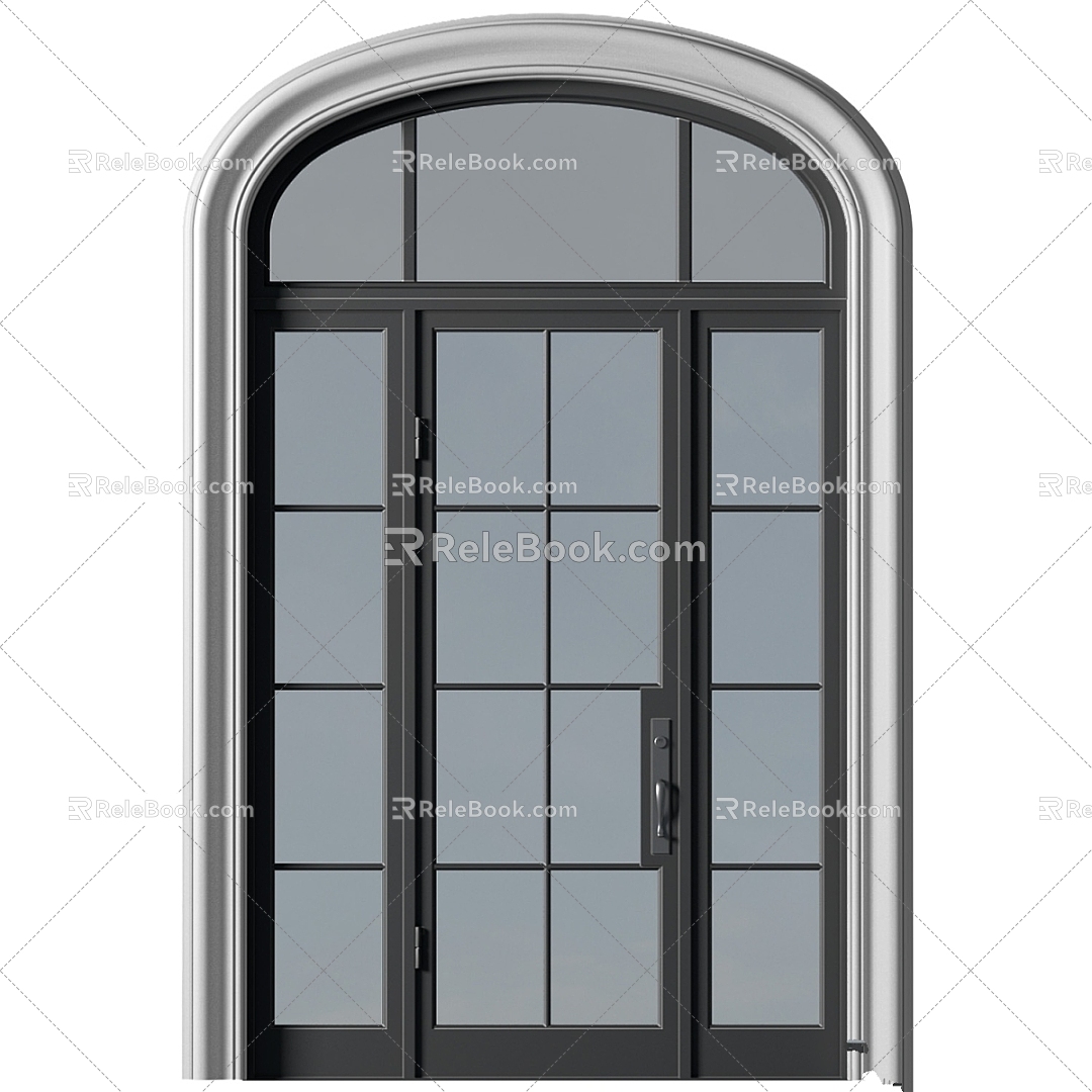 Vintage Other Curved Window Door Facade French Style 3d model