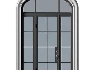 Vintage Other Curved Window Door Facade French Style 3d model