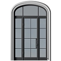 Vintage Other Curved Window Door Facade French Style 3d model